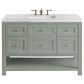 James Martin Vanities Breckenridge 48" Single Bathroom Vanity in Smokey Celadon with 3 cm Eternal Jasmine Pearl Quartz Top and Rectangular Sink, , large