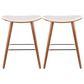 Lumisource Saddle Counter Stool with White Cushion in Walnut and Chrome (Set of 2), , large