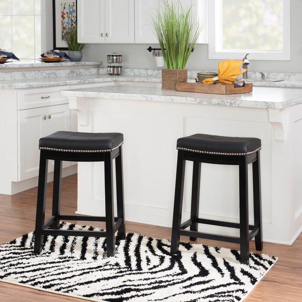 Linon Home Decor Claridge Counter Stool in Black, , large