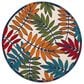 Nourison Aloha Floral 7"10" Round Multicolor Indoor/Outdoor Area Rug, , large