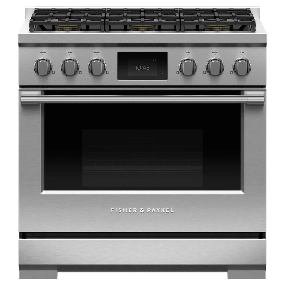 Fisher and Paykel 36" Professional Dual Fuel Range with Liquid Propane in Stainless Steel, , large