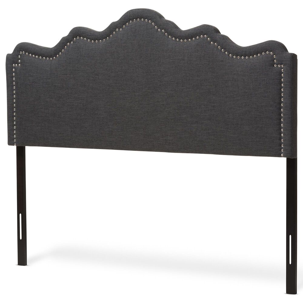 Baxton Studio Nadeen King Upholstered Headboard in Dark Grey, , large