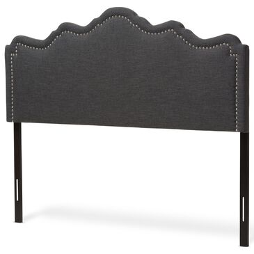 Baxton Studio Nadeen King Upholstered Headboard in Dark Grey, , large