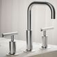 Kohler Purist Widespread Bathroom Sink Faucet with Lever Handles and High Gooseneck Spout in Polished Chrome, , large