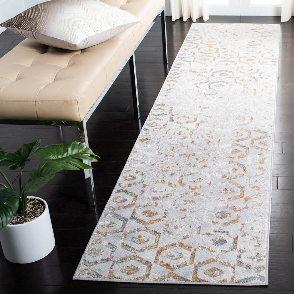 Safavieh Orchard  ORC608 2&#39;2&quot; x 9&#39; Grey and Gold Runner, , large