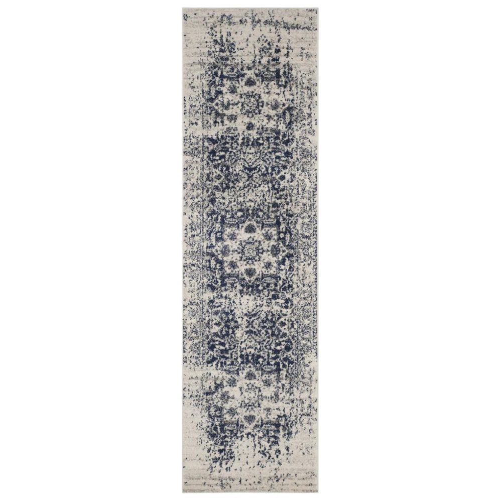 Safavieh Madison MAD603D 2&#39;3&quot; x 18&#39; Cream and Navy Runner, , large