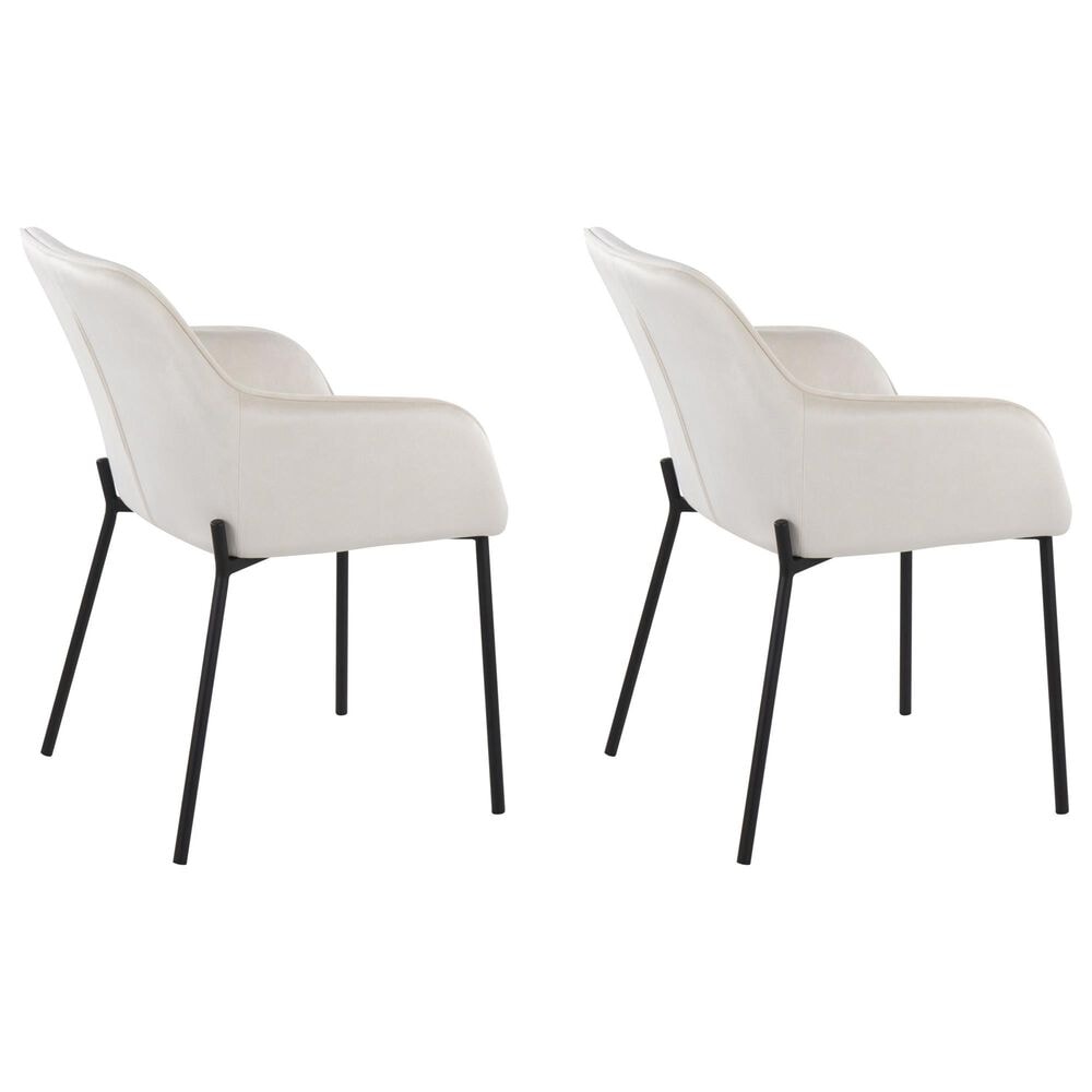 LumiSource Daniella Contemporary Dining Chair in Black Steel and Cream Velvet by LumiSource - Set of 2, , large