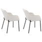LumiSource Daniella Contemporary Dining Chair in Black Steel and Cream Velvet by LumiSource - Set of 2, , large