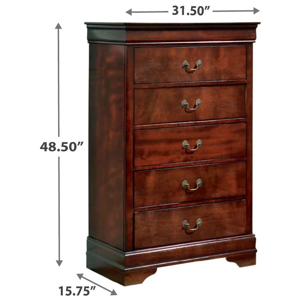 Ashley Alisdair 5-Drawer Chest in Reddish Brown, , large