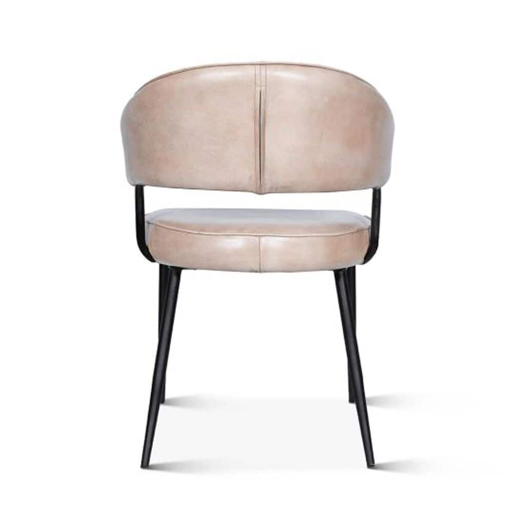 Home Trends &amp; Design Essex Dining Chair in Top Grain Leather Antique Ivory, , large