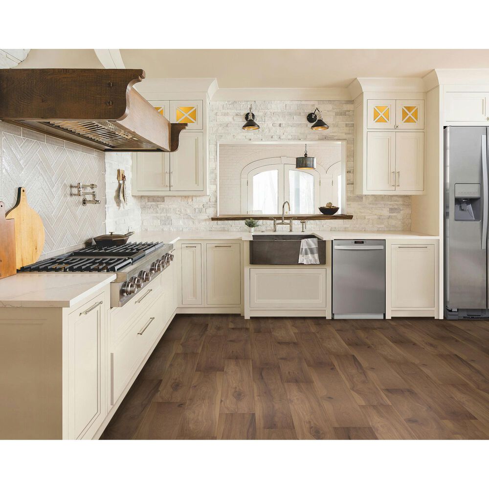 Karastan BelleLuxe Waterproof Farrington Crest Cigar Hickory 8&quot; x 54&quot; Laminate, , large