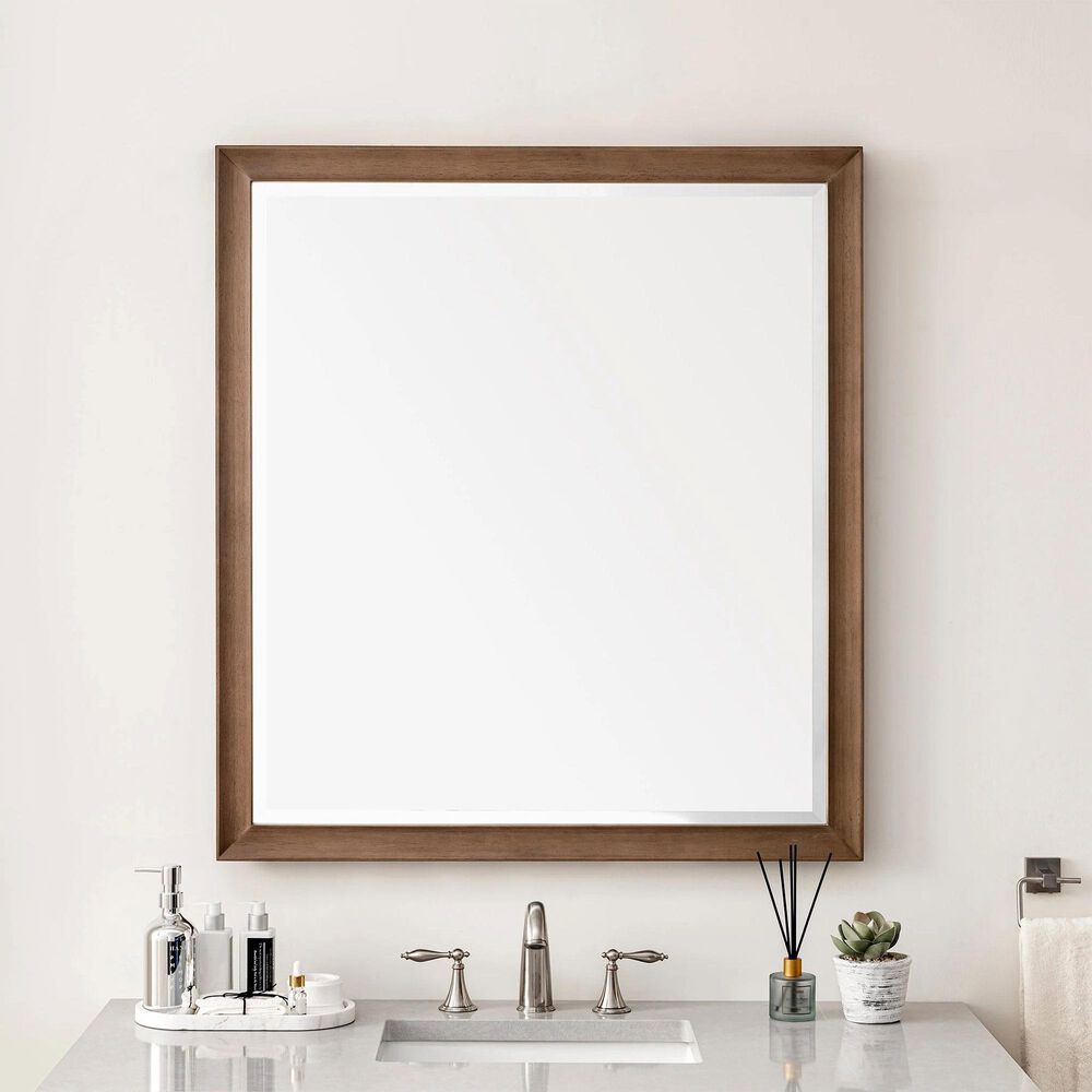 James Martin Vanities Glenbrooke 36&quot; Rectangular Mirror in White Wash Walnut, , large