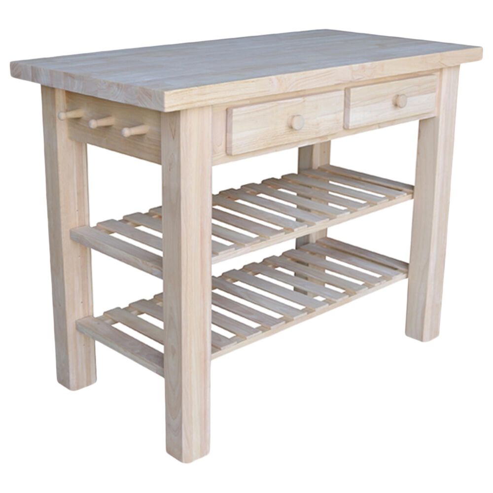 Unfinished wood kitchen islands