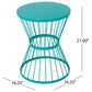 Hearth and Haven Outdoor Metal Hourglass Side Table with Open Cage Design in Teal, , large