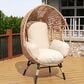 Hearth and Haven Outdoor Egg Chair with Lattice Back Natural in Beige, , large