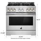 JennAir 36" Gas Professional Range in Stainless Steel, , large