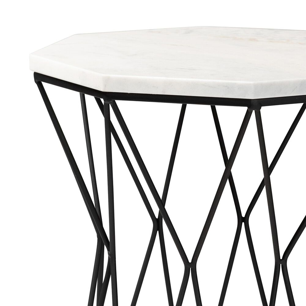Baxton Studio Venedict End Table in White/Black, , large