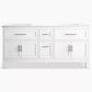 Kohler Quo 72" Double Bathroom Vanity in White with 3 cm Pure White Quartz Top and Oval Sinks, , large