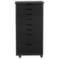 Linon Home Decor Cary 8-Drawer Rolling Cart in Black, , large