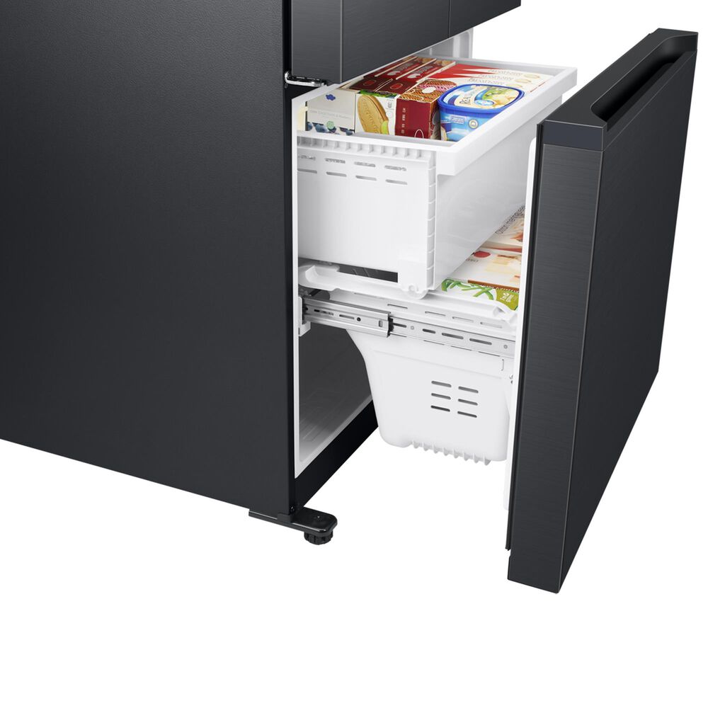 Samsung 17.5 Cu. Ft. 3-Door French Door Refrigerator in Black Caviar Matt, , large