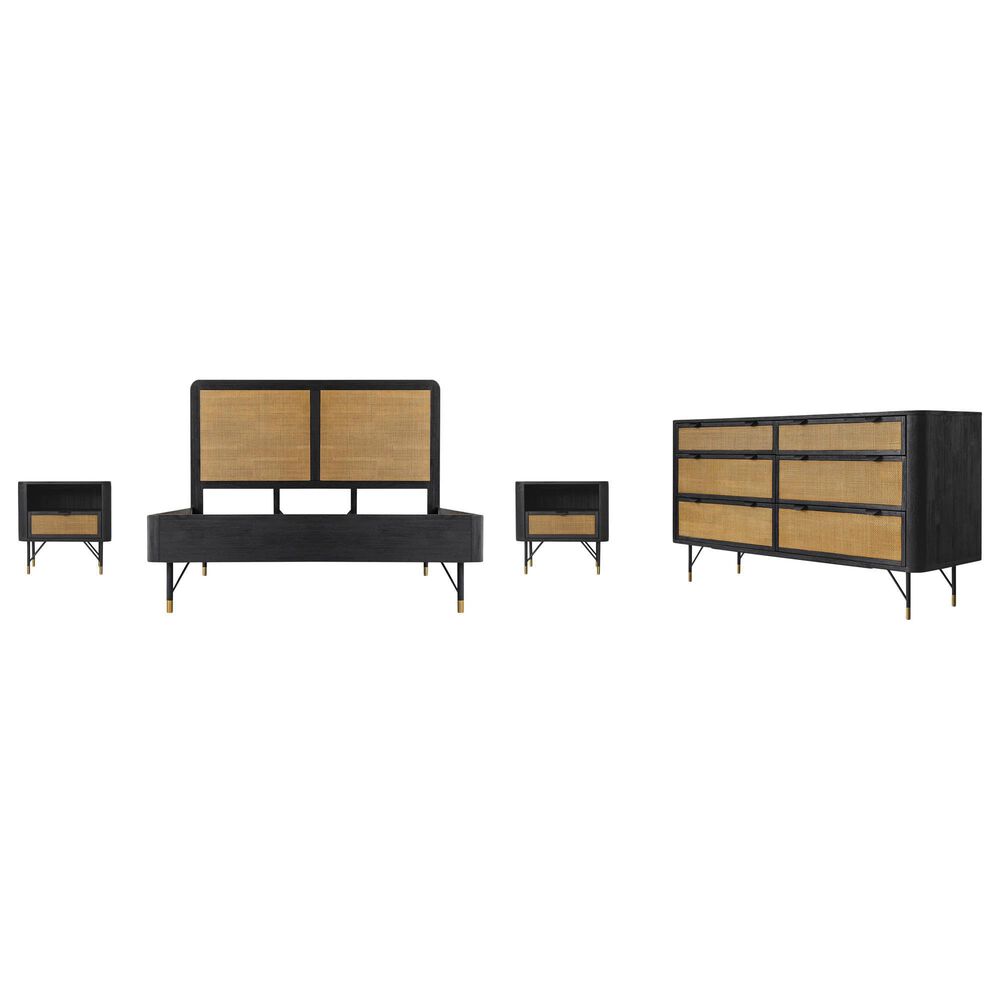 Blue River Saratoga 4-Piece Queen Bed Set in Black and Natural, , large