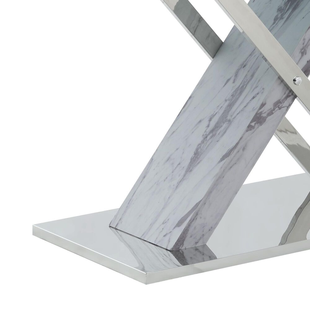 Global Furniture USA Dining Table in Light Grey Silver Marble, , large