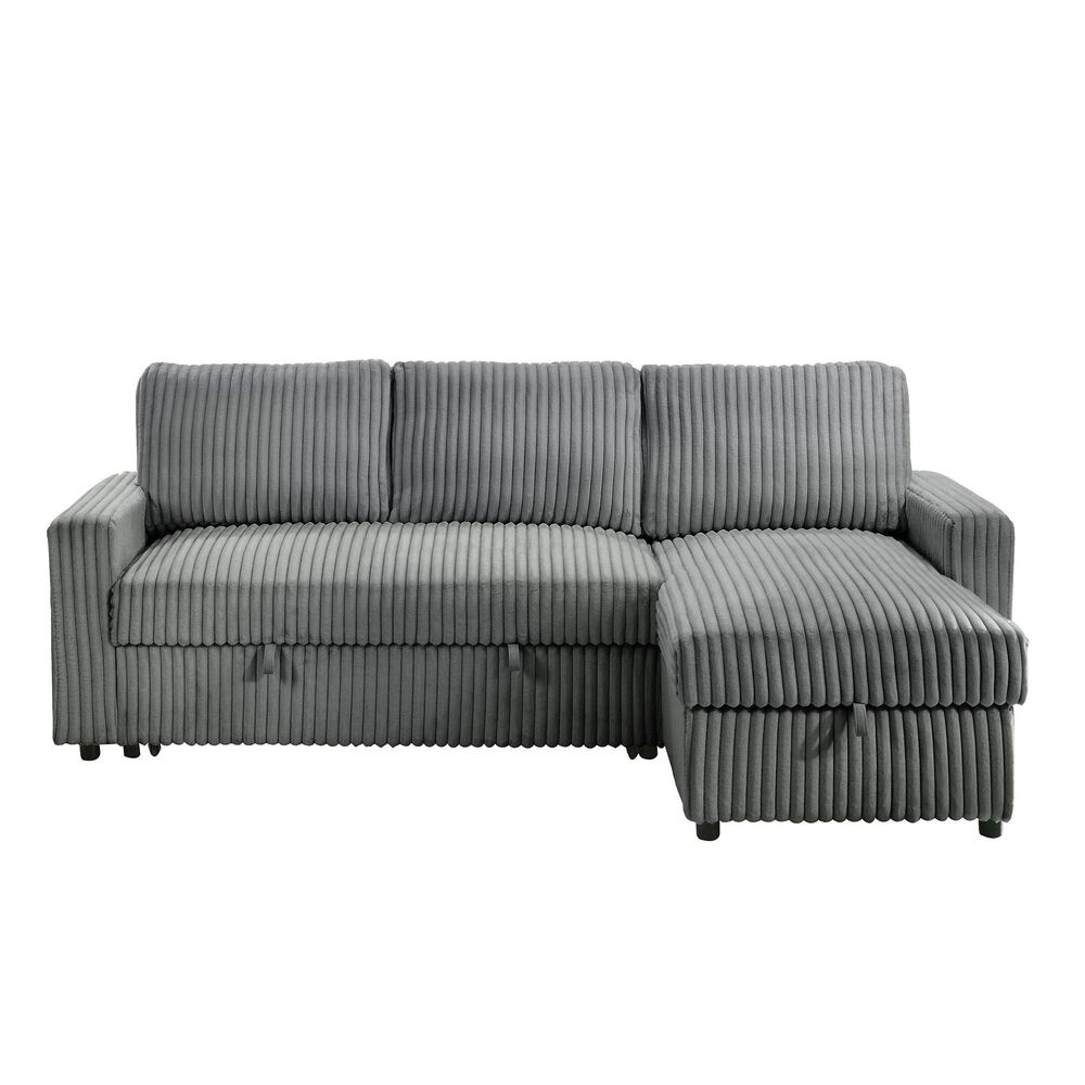 Titanic Furniture Jayla 2-Piece Sleeper Sectional Right Facing Chaise in Gray, , large