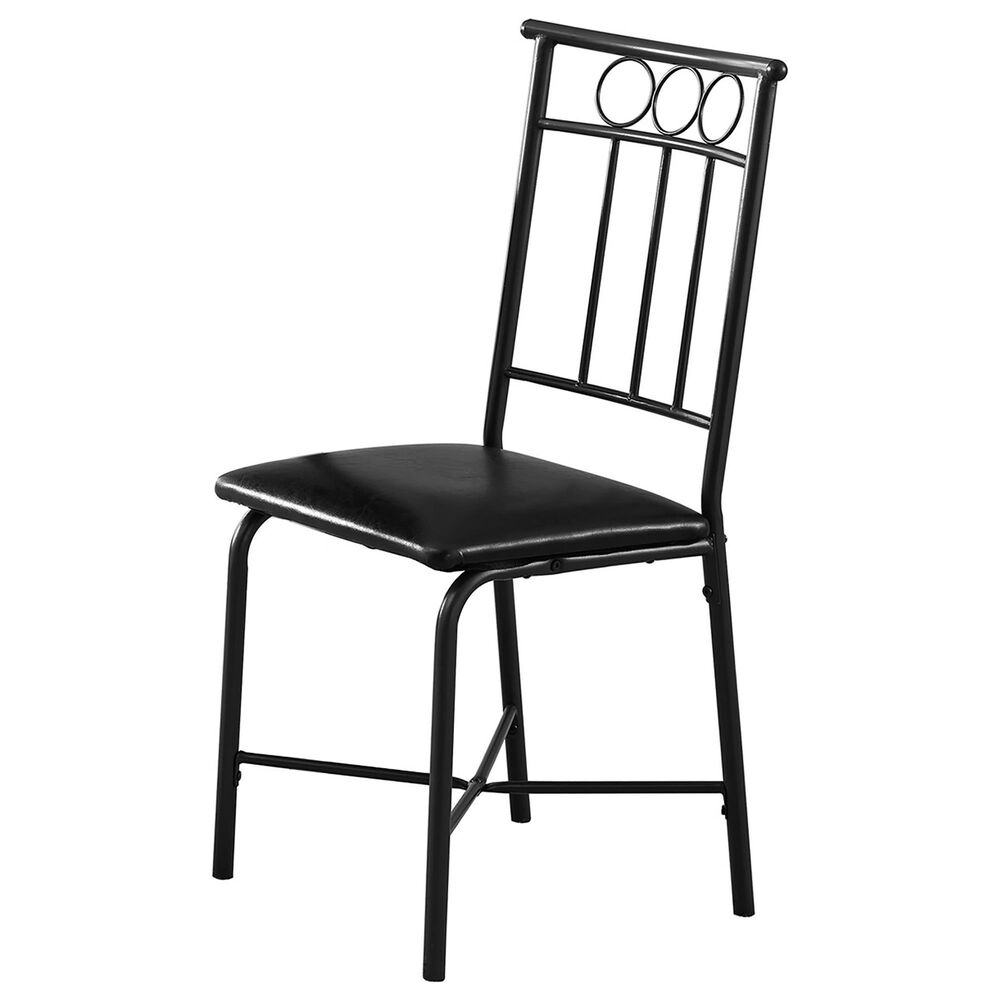 Monarch Specialties 3-Piece Round Dining Set in Black, , large