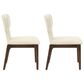 HOMLUX Koen Upholstered Side Chair with Beige Chenille Upholstery in Brown Oak (Set of 2), , large