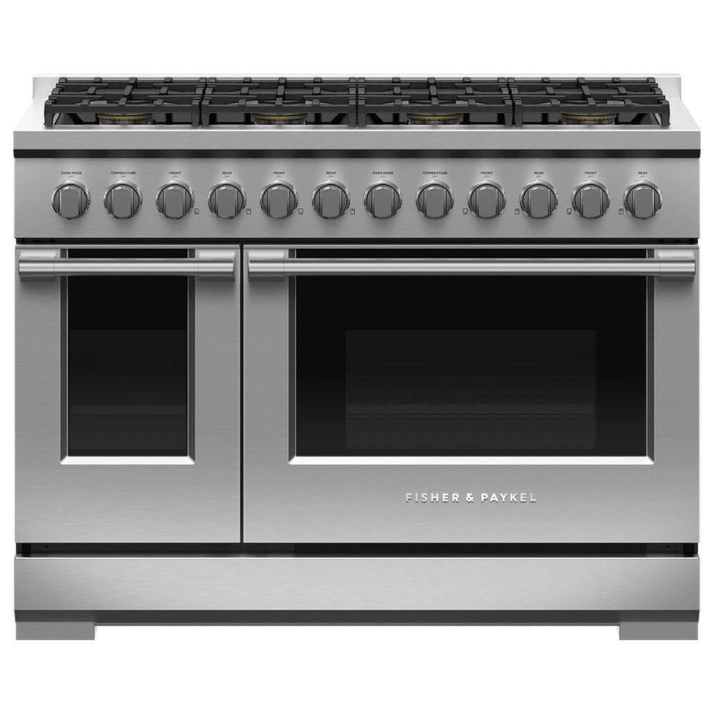 Fisher and Paykel 48" Freestanding Natural Gas Range with 8 Burners in Stainless Steel, , large