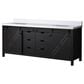 Lexora Home Marsyas 80" Double Bathroom Vanity in Brown with 2 cm White Cultured Marble Top and Rectangular Sinks, , large