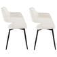 LumiSource Margarite Contemporary Dining/accent Chair in Black Metal and White Faux Leather by LumiSource - Set of 2, , large