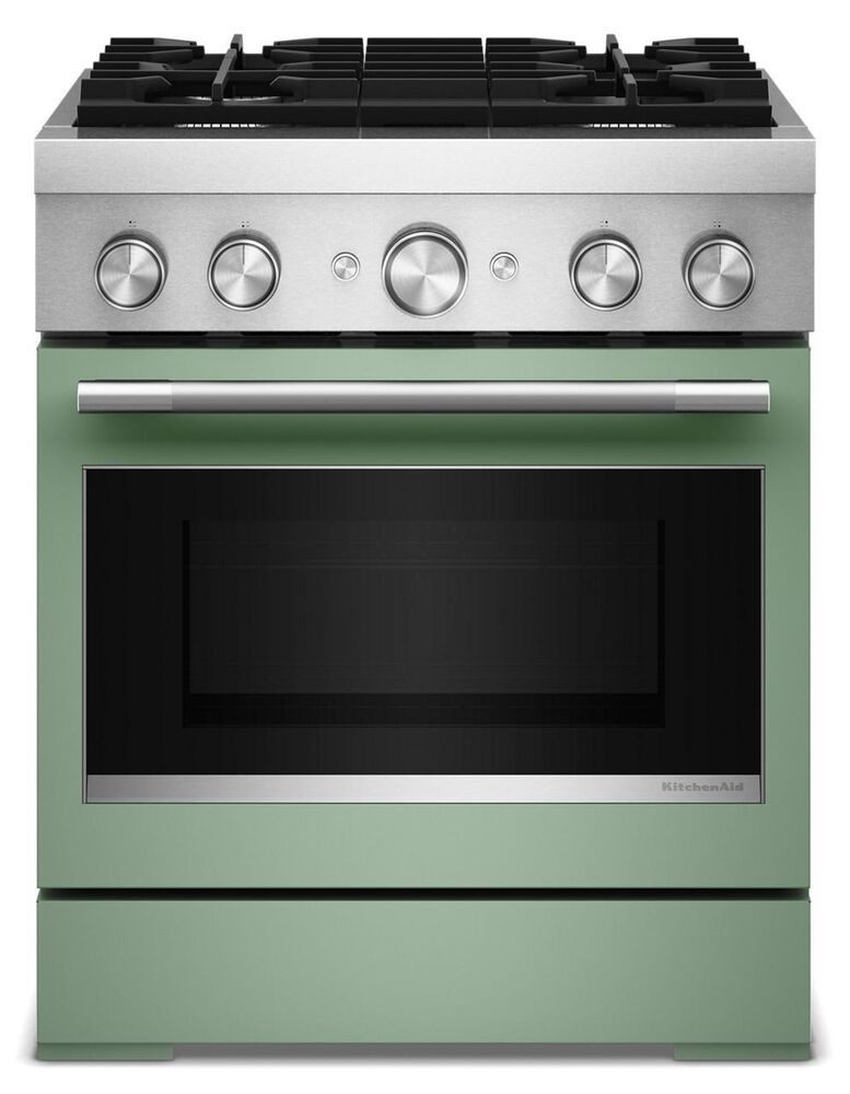 KitchenAid 30" Dual Fuel Freestanding Range with No Preheat Air Fry Mode in Cardamom, , large