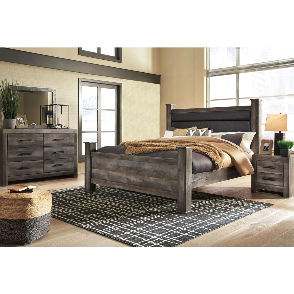 Ashley Wynnlow King Poster Bed in Gray, , large