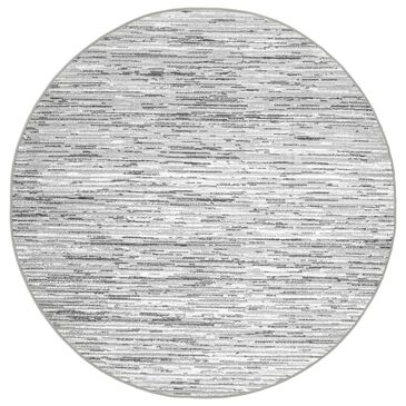 Radici USA Davide Striped 5"3" Round Grey Area Rug, , large