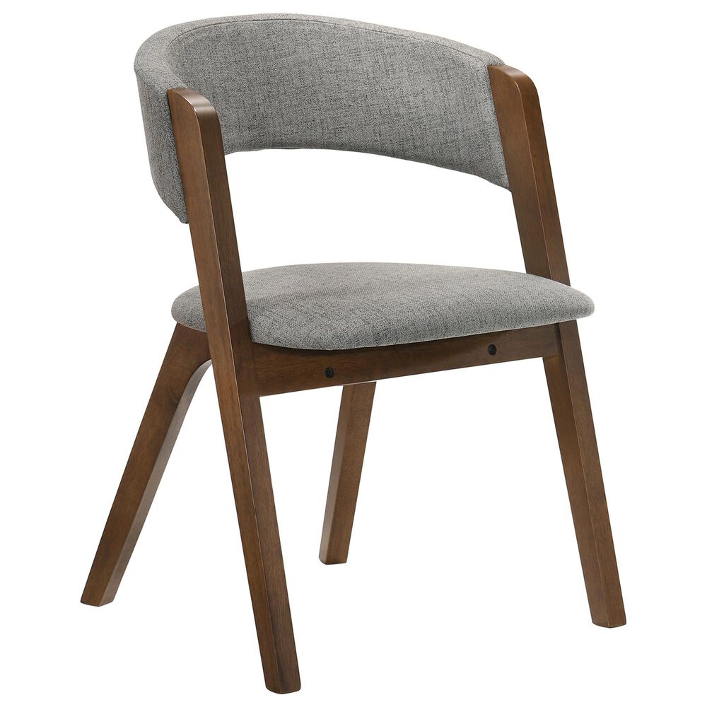 Blue River Venus and Rowan 5-Piece Dining Set with Gray Cushion in Walnut and White, , large