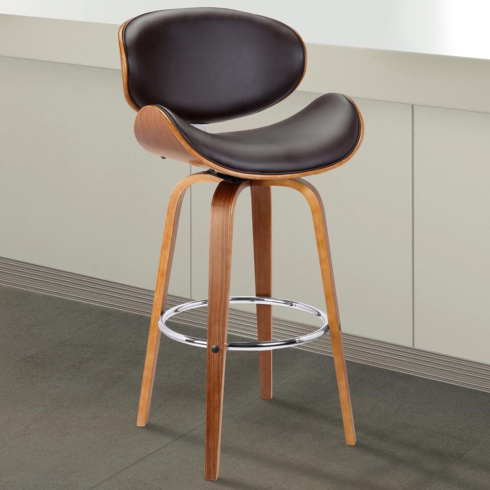 Blue River Solvang 30" Swivel Bar Stool in Brown and Walnut, , large