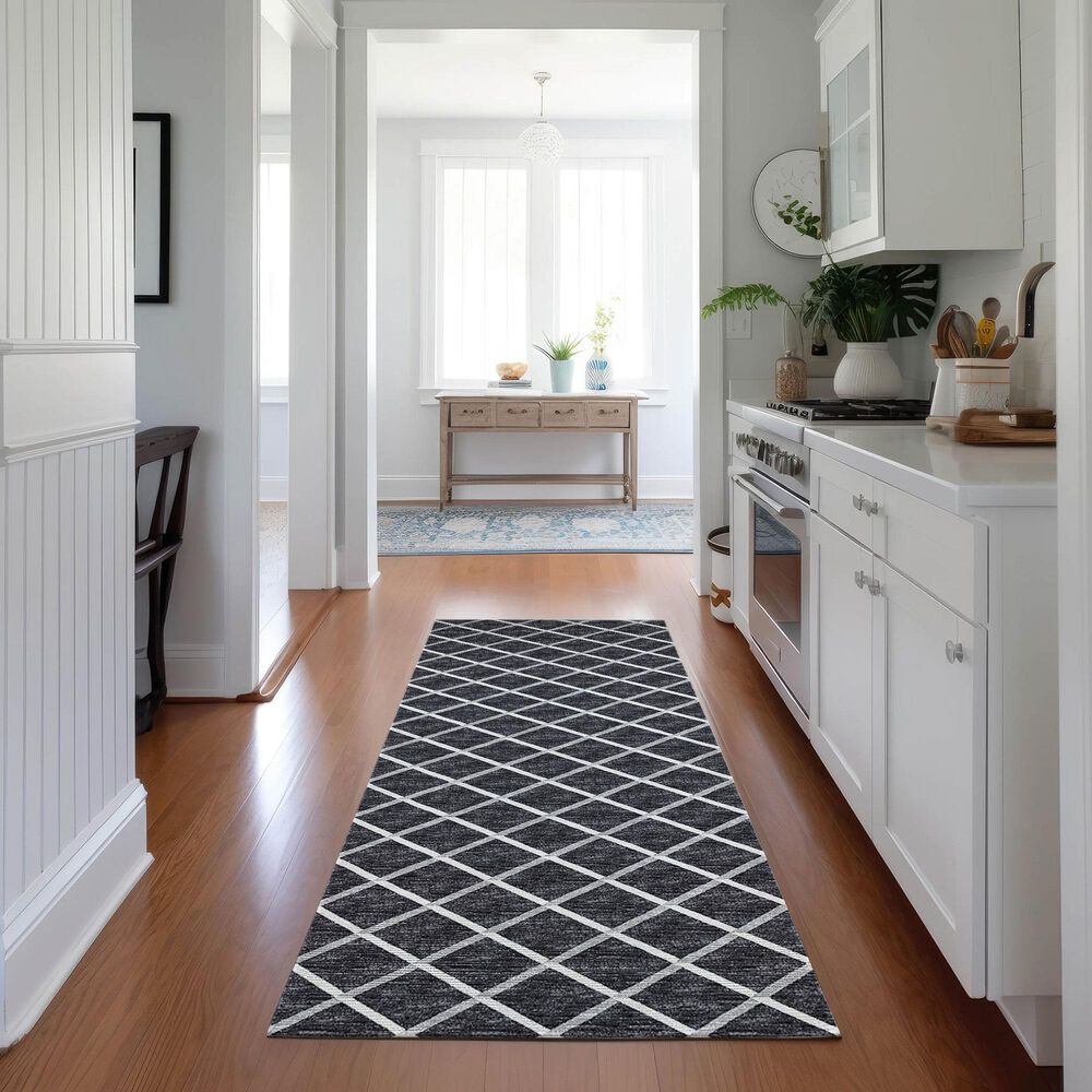 Dalyn Rug Company York 2&#39;3&quot; x 7&#39;6&quot; Black Indoor/Outdoor Runner, , large