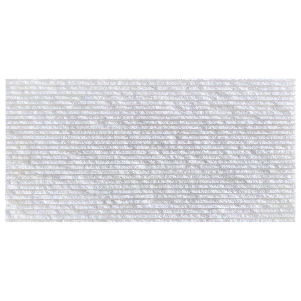 Soho Studio Carvina Carved Cube Bianco Ice White 12" x 24" Marble Tile, , large