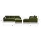 Jennifer Taylor Home Knox 2-Piece Stationary Reversible Sectional Sofa in Olive Green Velvet, , large