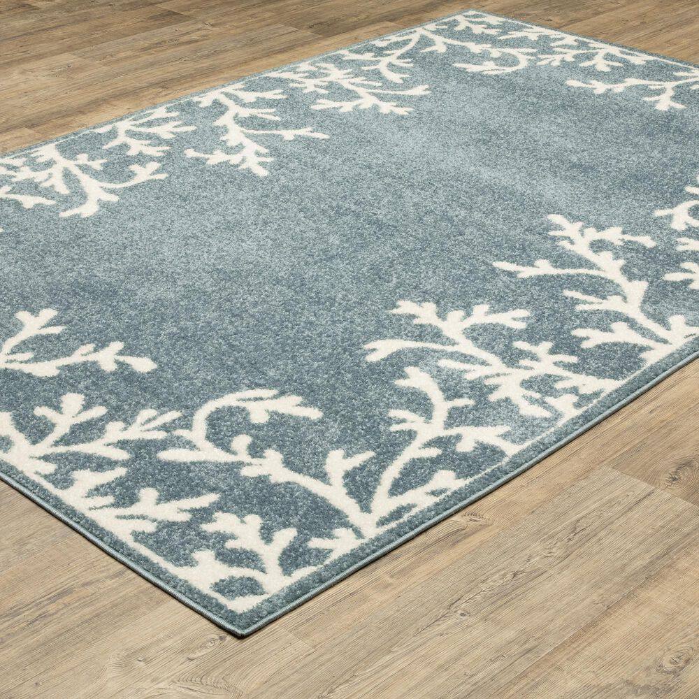 ROW by Oriental Weavers Quinn Coral Blue and Ivory 5'3" x 7' Area Rug, , large