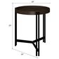 Golden Wave Furniture Huron Round Side Table in Dark Brown and Black, , large