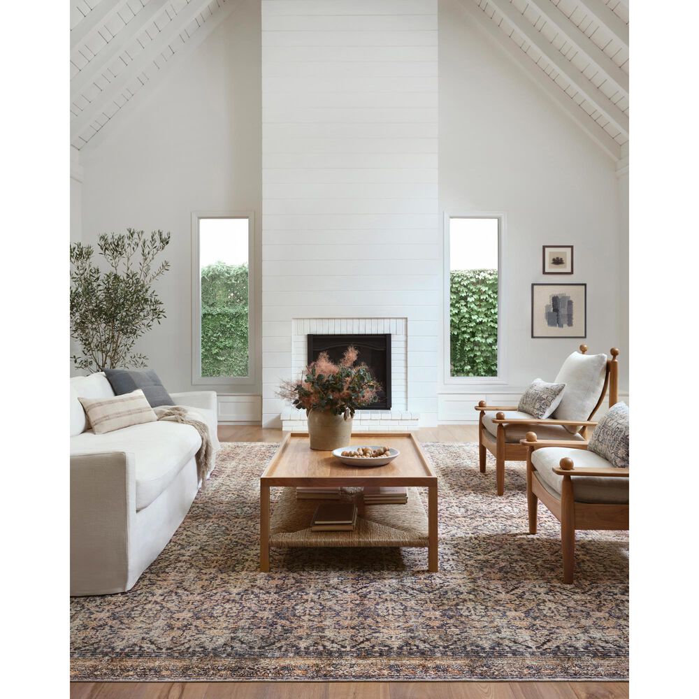 Amber Lewis x Loloi Billie 7&#39;6&quot; x 9&#39;6&quot; Ink and Salmon Area Rug, , large