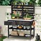 HOMLUX 65" Outdoor Potting Bench Table in Black, , large