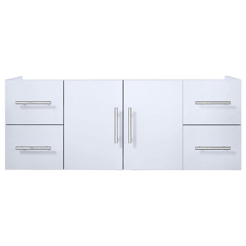 Lexora Home Geneva 48&quot; Single Bathroom Vanity Cabinet Only in Glossy White and 48&quot; LED Mirror, , large