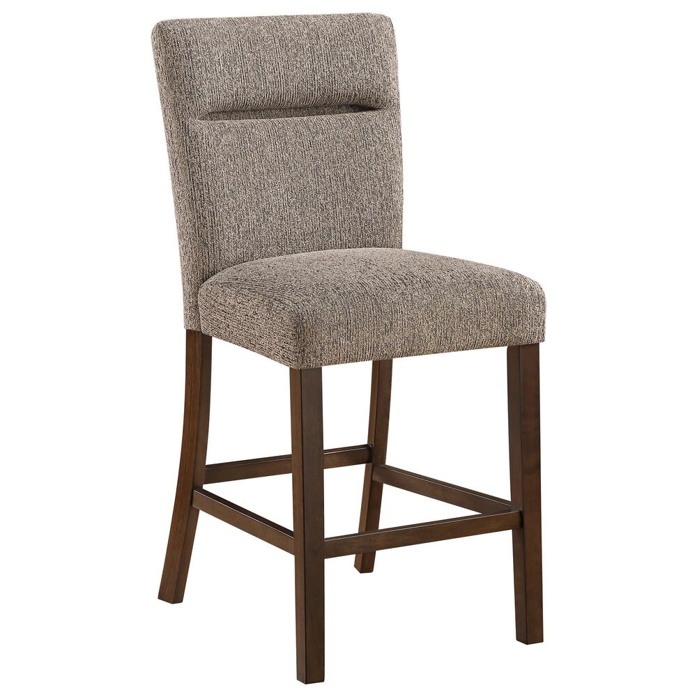 Modern Market Bar Stool with Dark Brown Fabric Seat, , large