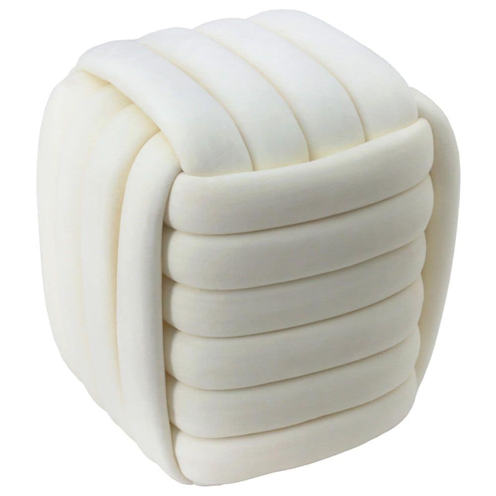 Sagebrook Home Machar 19&quot; Knot Stool in Cream, , large