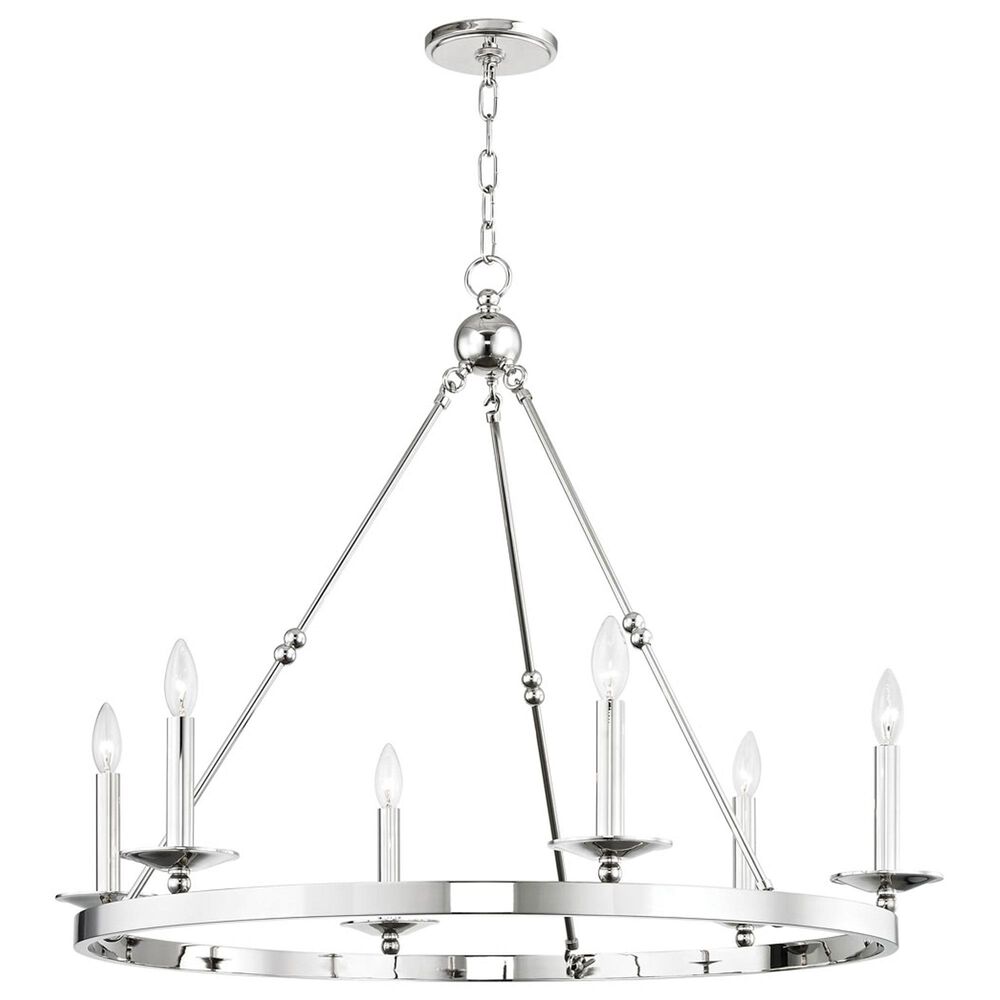 Hudson Valley Lighting Allendale 6-Light Chandelier in Polished Nickel, , large