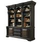 Hooker Furniture Telluride Bookcase and Hutch in Black with Reddish Brown Rub-Through, , large