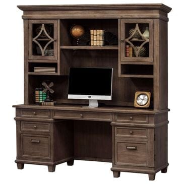 Wycliff Bay Carson Credenza Desk with Hutch in Weathered Dove, , large